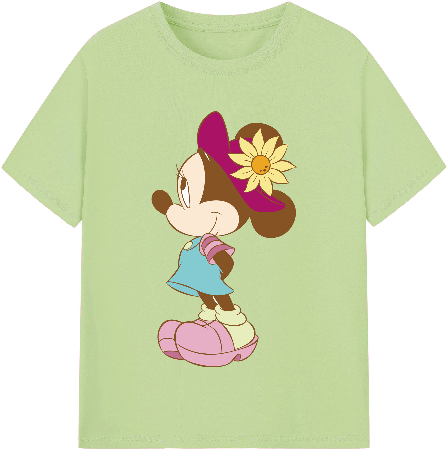 （画像用） ミッキーマウス Mickey Mouse 綿100％半袖Tシャツ（フロントプリント）